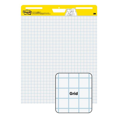 Post-it Super Sticky Easel Pad, With 1" Grid Lines, 25" x 30", White, Pad Of 30 Sheets
