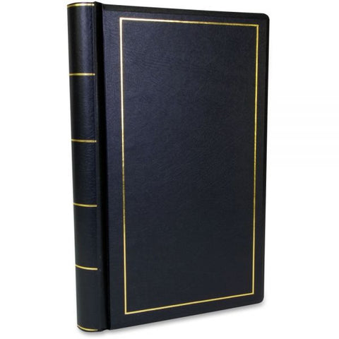 Wilson Jones Looseleaf Corporation Minute Book, 1 Subject, Unruled, Black/Gold Cover, 14 x 8.5, 250 Sheets