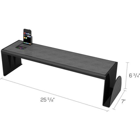 Deflecto Sustainable Office Heavy-Duty Desk Shelf 6.8" Height x 25.6" Width x 7" Depth - Desktop - Sturdy, Document Holder - 30% Recycled - Black - Plastic - 1 Each