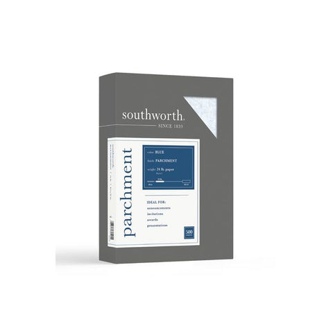 Southworth Parchment Specialty Paper, 24 lb Bond Weight, 8.5 x 11, Blue, 500/Ream