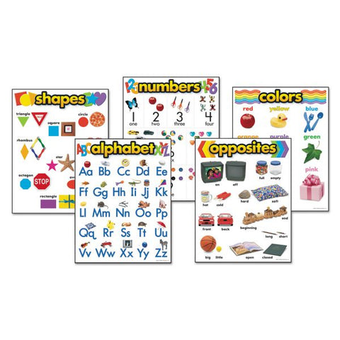 TREND Learning Chart Combo Packs, Kindergaten Basics, 18" x 27 1/4", 5/Set