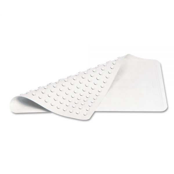 Rubbermaid Safti-Grip Bath Mat 14" x 22.5" - Latex-Free Vinyl - White - 4/ Pack