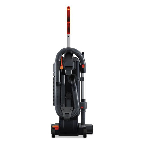 Hoover Commercial HushTone Vacuum Cleaner with Intellibelt, 15" Cleaning Path, Gray/Orange