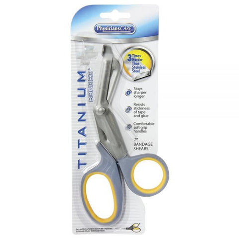 PhysiciansCare 7" Titanium Bandage Shears Titanium - Gray - 1 Each