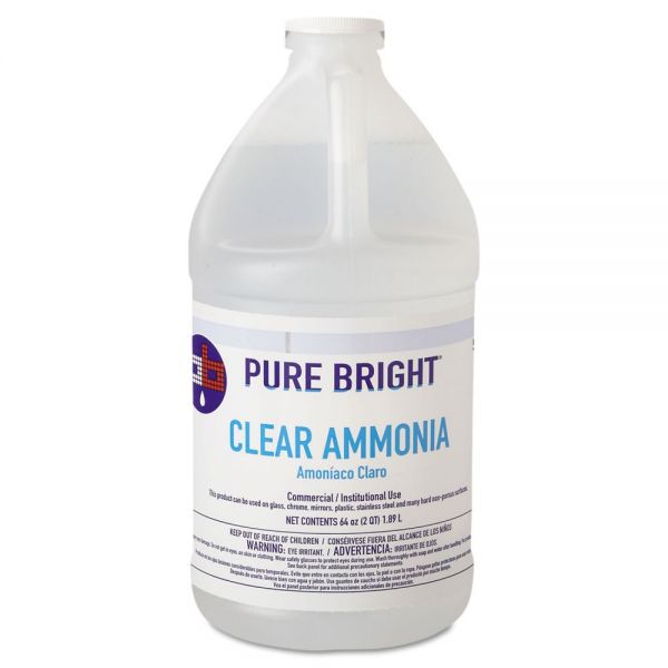 Pure Bright Clear Ammonia, 64oz Bottle, 8/Carton