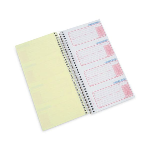 Universal Wirebound Message Books, Two-Part Carbonless, 5 x 2.75, 4 Forms/Sheet, 400 Forms Total