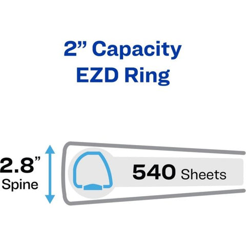 Avery Heavy-Duty 3-Ring Binder with One Touch EZD Rings, 2" Capacity, Black