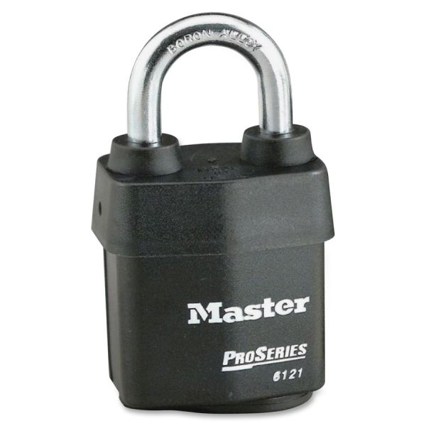 Master Lock Pro Series Rekeyable Padlock Keyed Different - 0.31" Shackle Diameter - Cut Resistant, Pry Resistant, Weather Resistant - Steel - Black - 1 Each