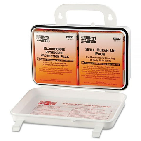 Pac-Kit Small Industrial Bloodborne Pathogen Kit, Plastic Case, 7.5 x 2.75 x 4.5