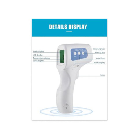 TEH TUNG Infrared Handheld Thermometer, Digital, 50/Carton