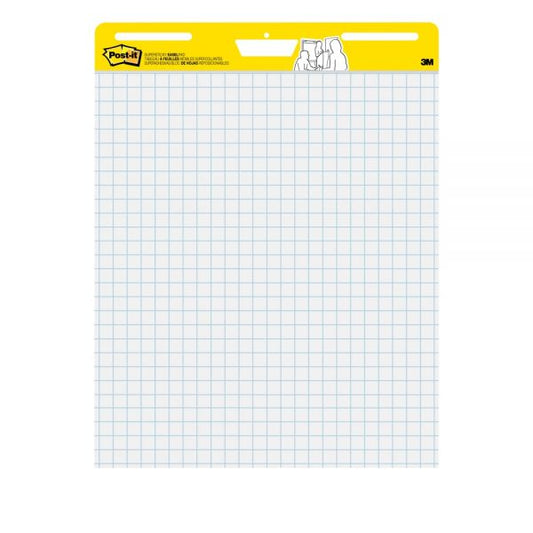 Post-it Super Sticky Easel Pad, With 1" Grid Lines, 25" x 30", White, Pad Of 30 Sheets