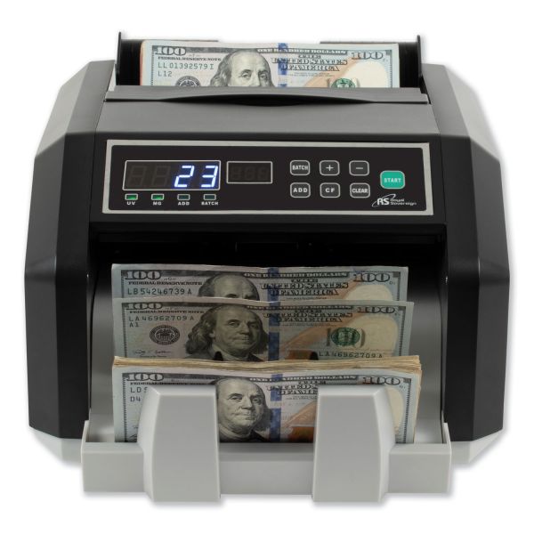 Royal Sovereign Back Load Bill Counter with Counterfeit Detection, 1,400 Bills/min, 12.24 x 10.16 x 7.01, Black/Silver