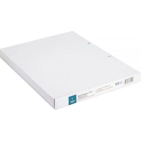 Business Source Top Loading Sheet Protectors Letter - 8 1/2" x 11" - Economy (2.4 mil) - 3-Hole Punch - Clear - 100/ Box