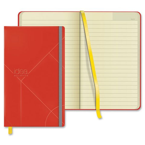 TOPS Idea Collective Hard Cover Journal 120 Sheets - 5" x 8 1/4" - 0.63" x 5" x 8.3" - Cream Paper - Red Cover - Acid-free, Durable Cover, Ribbon Marker, Elastic Closure, Pocket - 1 Each