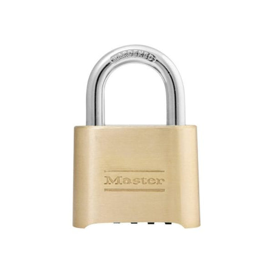 Master Lock Resettable Combination Padlock, 2" Wide, Brass