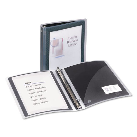 Avery Flexi-View Binder with Round Rings, 3 Rings, 1.5" Capacity, 11 x 8.5, Black