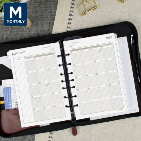 AT-A-GLANCE 2023 RY Weekly Monthly Planner Refill, Loose-Leaf, Desk Size, 5 1/2" x 8 1/2"