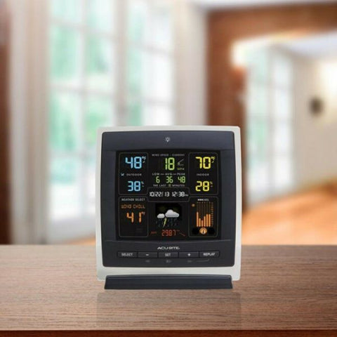 AcuRite Pro Color (Dark Theme) Weather Station with Wind Speed LCD - Weather Station330 ft - Desktop, Wall Mountable