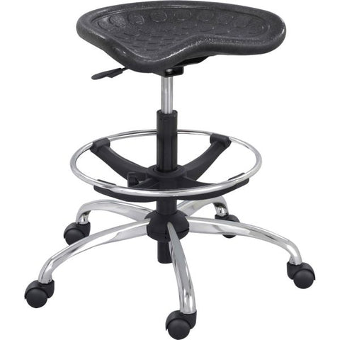 Safco Sitstar Height Adjustable Stool 26" x 27" x 22"-32" - 250 lb Weight Capacity - Polyurethane Foam - Black - Assembly Required