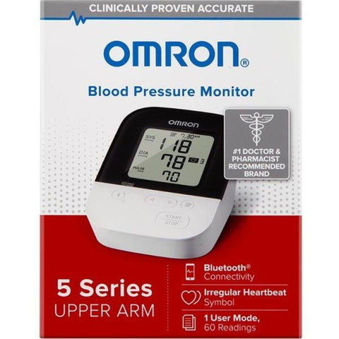 Omron 5 Series Wireless Upper Arm Blood Pressure Monitor For Blood Pressure - Bluetooth Connectivity, Hypertension Indicator