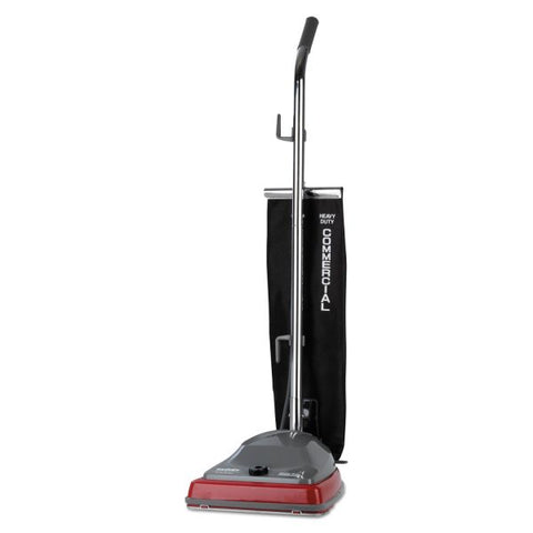 Sanitaire TRADITION Upright Vacuum with Shake-Out Bag, 12 lb, Gray/Red