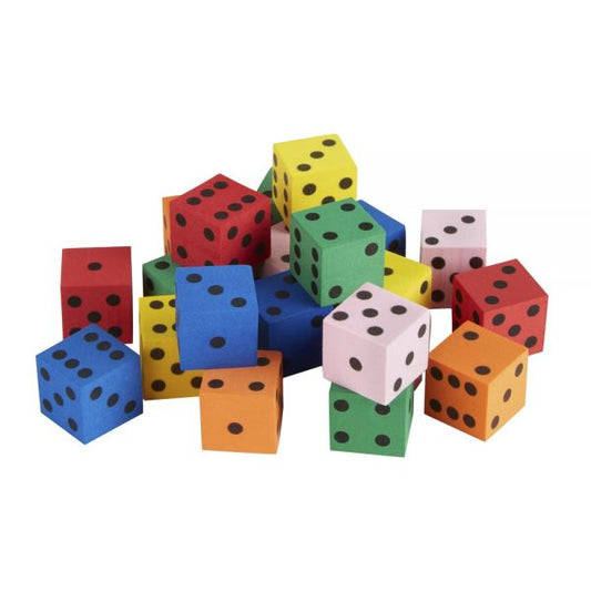 Foam Dice, Assorted Colors, Pre-K, Pack Of 24 Dice