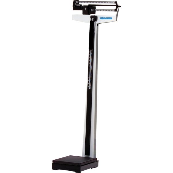 Health O Meter Dual-Reading Beam Scale 10.5" x 84" x 14" - 500 lb Capacity - Steel - Black, White