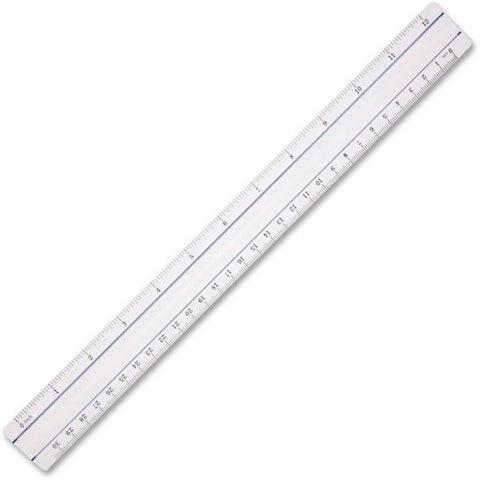 Westcott 12" Magnifying Ruler, Standard/Metric, Plastic, Clear