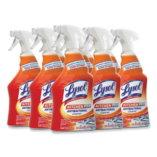 LYSOL Brand Kitchen Pro Antibacterial Cleaner, Citrus Scent, 22 oz Spray Bottle, 9/Carton