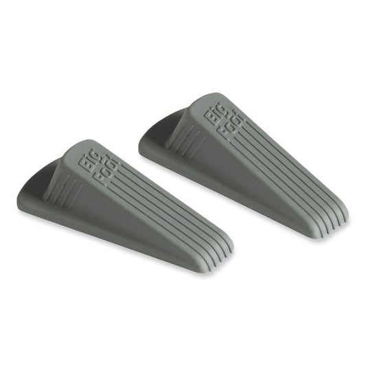 Master Caster Big Foot Doorstop, No Slip Rubber Wedge, 2.25w x 4.75d x 1.25h, Gray, 2/Pack