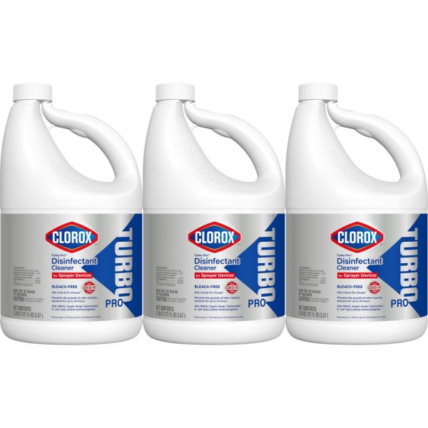 Clorox Turbo Pro Bleach-Free Disinfectant Cleaner for Sprayer Devices, 121 Oz, Case Of 3