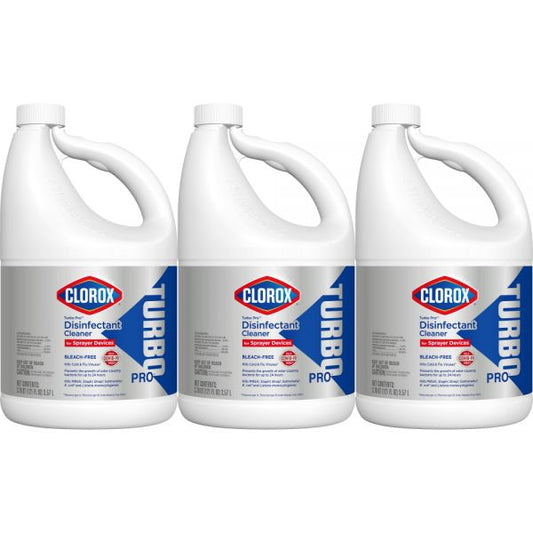 Clorox Turbo Pro Bleach-Free Disinfectant Cleaner for Sprayer Devices, 121 Oz, Case Of 3