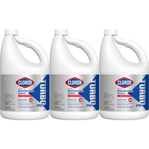 Clorox Turbo Pro Bleach-Free Disinfectant Cleaner for Sprayer Devices, 121 Oz, Case Of 3