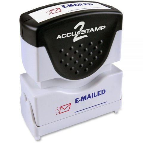 ACCUSTAMP2 Pre-Inked Shutter Stamp, Red/Blue, EMAILED, 1.63 x 0.5