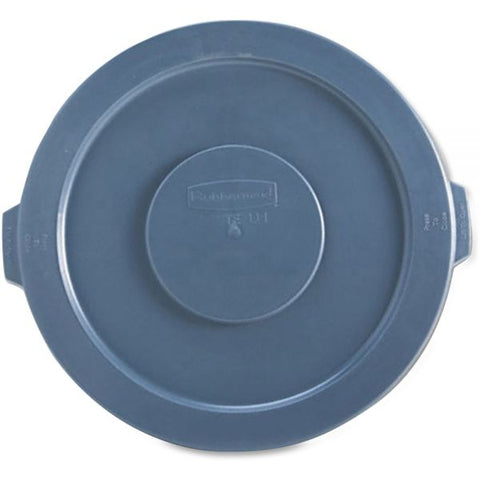 Rubbermaid Commercial Round Flat Top Lid, for 55 gal Round BRUTE Containers, 26.75" Diameter, Gray