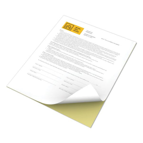 Xerox Revolution Digital Carbonless Paper, 8 1/2 x 11, Straight Collated, 15 lb, White/Canary, 5,000 Sheets/CT