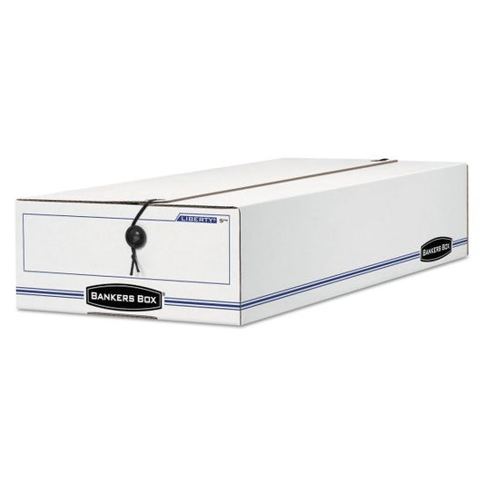 Bankers Box LIBERTY Check and Form Boxes, 6.25" x 24" x 4.5", White/Blue, 12/Carton