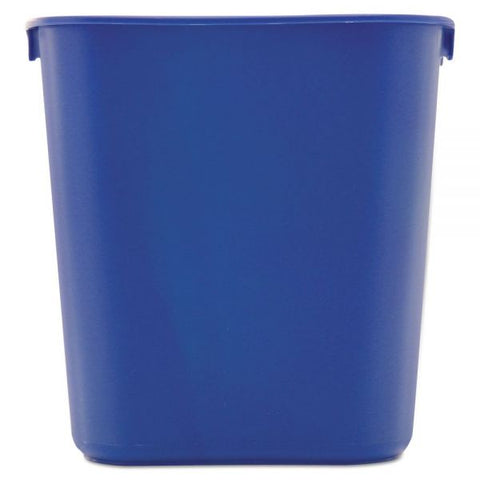 Rubbermaid Commercial Deskside Recycling Container, Small, 13.63 qt, Plastic, Blue