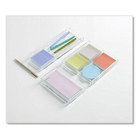 Noted by Post-it Brand Large Acrylic Tray, For (4) 3 x 3 Pads, Clear