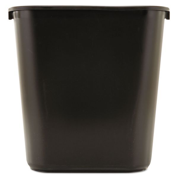 Rubbermaid Commercial Deskside Plastic Wastebasket, 7 gal, Plastic, Black