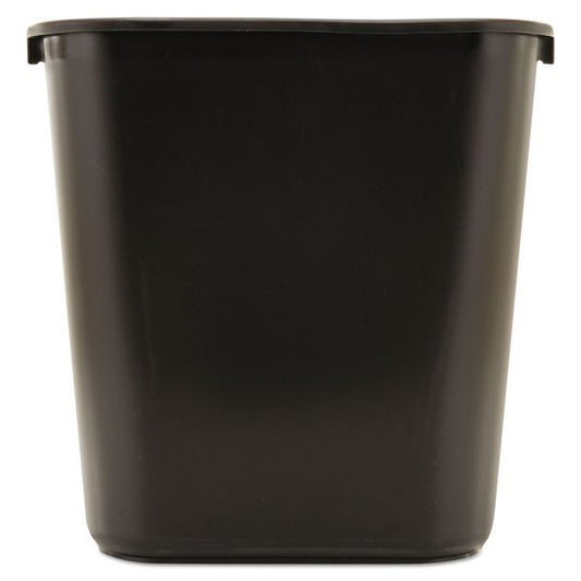 Rubbermaid Commercial Deskside Plastic Wastebasket, 7 gal, Plastic, Black