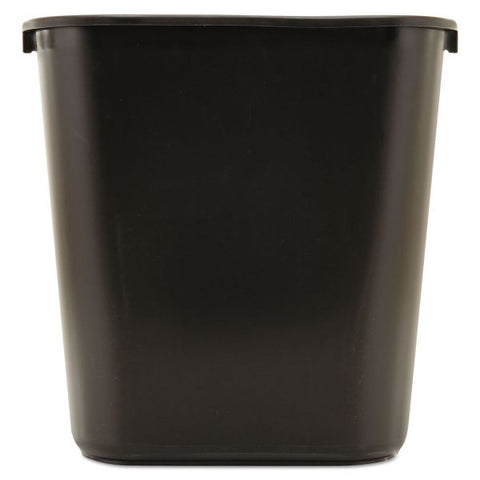 Rubbermaid Commercial Deskside Plastic Wastebasket, 7 gal, Plastic, Black