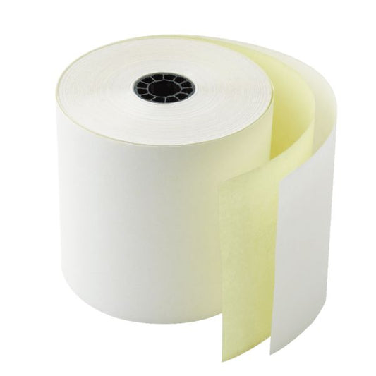 Register/Calculator Paper Rolls, 3" x 85', 2-Ply, Canary/White, Pack Of 10