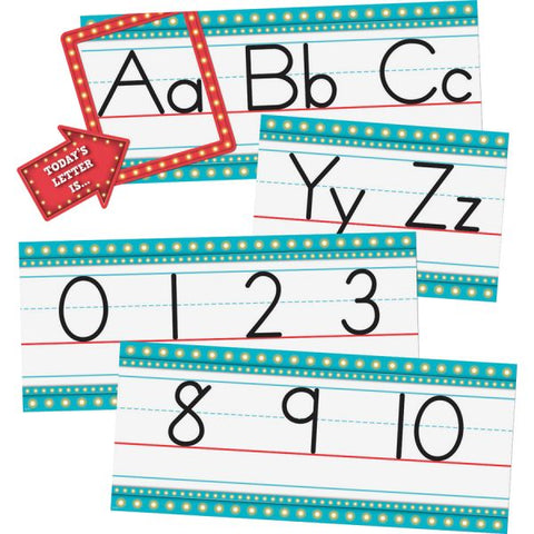 Teacher Created Resources Marquee Alphabet Bulletin Board Set Fun, Learning Theme/Subject - 0.06" Height x 7.50" Width x 17.50" Length - Multicolor - 1 / Set