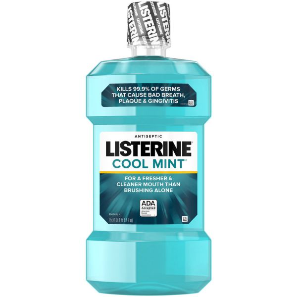 LISTERINE Cool Mint Antiseptic Mouthwash For Plaque, Bad Breath, Gingivitis - Mint - 1.59 quart - 1 Each