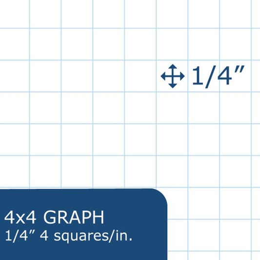 Filler Paper 8.5"x11" 4x4 Graph Ruled Roaring Spring 4x4 Graph Ruled Loose Leaf Filler Paper, Case of 24 Packs, 3 Hole Punched, 11" x 8.5" 80 Sheets Per Pack, 15# White Paper