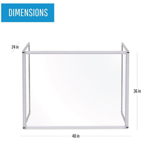 Bi-silque Desktop Divider Glass Barrier 47.2" Width x 0.5" Depth x 35.4" Height x 40.9" Length - 1 Each - Aluminum - Glass