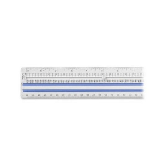 Westcott Magnifying Computer Printout Rulers 15"Longueur 1"Largeur - 1/16, 1/10, 1/6 Graduations - Imperial, Metric Measuring System - Acrylic - 1 Each - Clear