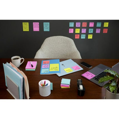 Post-it Notes Super Sticky Pop-Up Notes, 3" x 3", Supernova Neons Collection, 90 Notes Per Pad, Pack Of 18 Pads