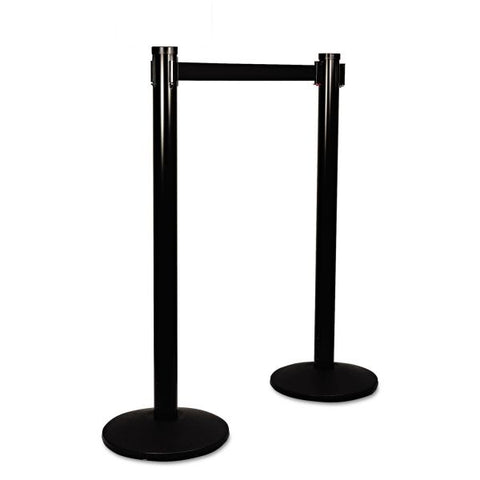 Tatco Adjusta-Tape Crowd Control Posts Only, Steel, 40" High, Black, 2/Box